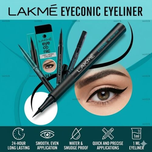 1 (2) Lakme Eyeconic Kajal EYELINER Pencil Featuring a Smudge / Waterproof Leel